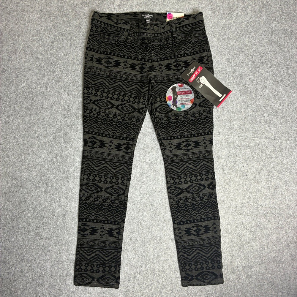NWT Boom Boom Jeans Women's XL Bump It Up Pull On Pants Grey Black Shapewear